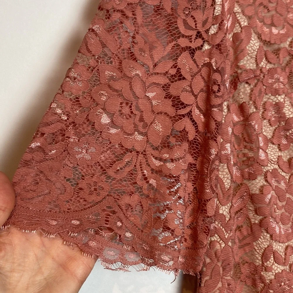 Anthropologie BHLDN Hitherto Pink Lace Overlay Dress Size 2 - Picture 6 of 13